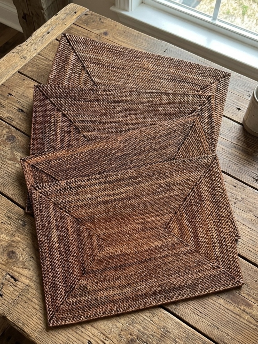 Pottery Barn Tava Handwoven Rattan Rectangular Placemats
Honey set of 4